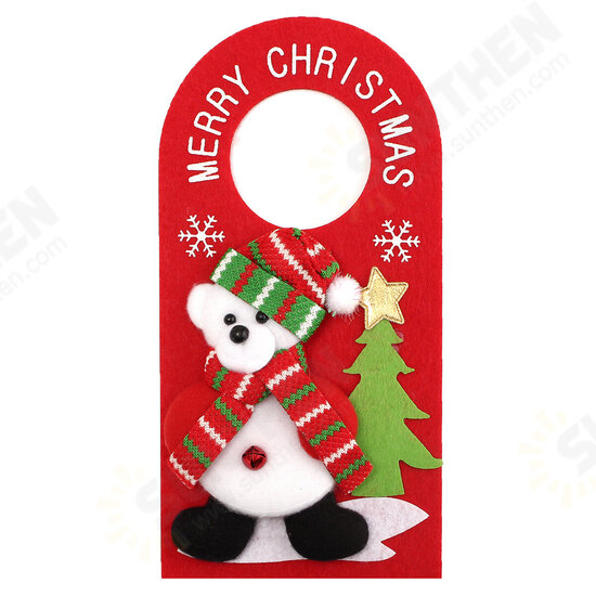 Applique Style Christmas Decor Beautiful Detailed Design Padded Felt Door Hanger