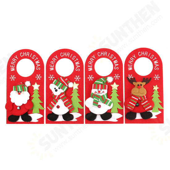 Applique Style Christmas Decor Beautiful Detailed Design Padded Felt Door Hanger