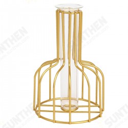 Black/Gold Nordic Style Iron Hydroponic Flower Lantern-shaped Vase Decoration Black/Gold Nordic Style Iron Hydroponic Flower Lantern-shaped Vase Decoration