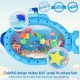 Blue Sprinkler Play Mat With Cartoon Submarine Pattern For Kids Filling Fun Water Cushion Baby Toys Summer Play
