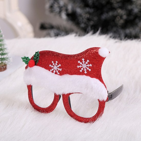 Christmas Cartoon Hat Letter Snowman Tree Glasses Frame Children Adult Party Dress Up Toy for Home Decorations Gift