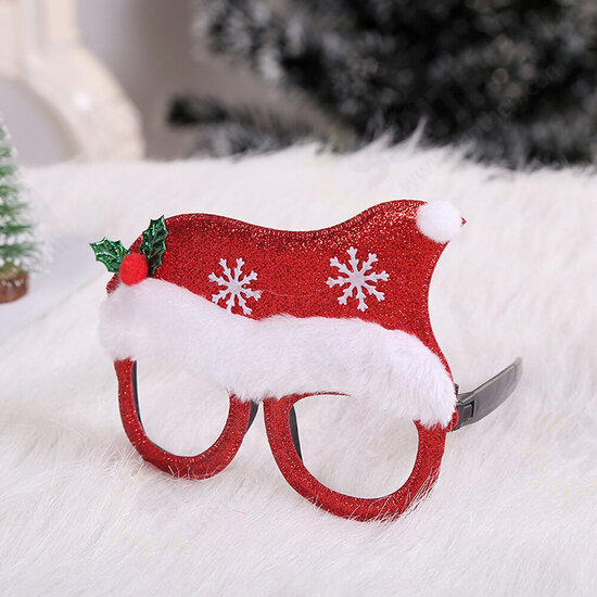 Christmas Cartoon Hat Letter Snowman Tree Glasses Frame Children Adult Party Dress Up Toy for Home Decorations Gift