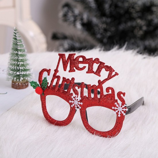 Christmas Cartoon Hat Letter Snowman Tree Glasses Frame Children Adult Party Dress Up Toy for Home Decorations Gift