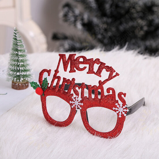 Christmas Cartoon Hat Letter Snowman Tree Glasses Frame Children Adult Party Dress Up Toy for Home Decorations Gift