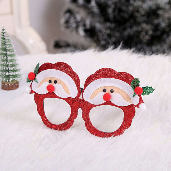 Christmas Cartoon Hat Letter Snowman Tree Glasses Frame Children Adult Party Dress Up Toy for Home Decorations Gift