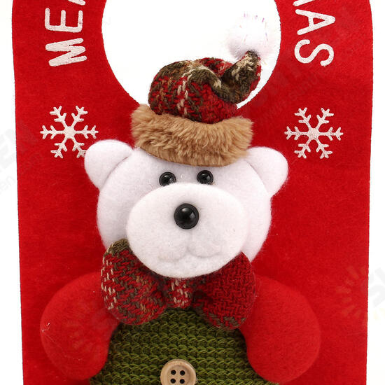 Christmas Decoration Santa Claus Elk Applique Style Lovely Detailed Design Padded Felt Door Hanger