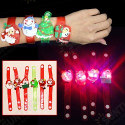 Christmas Gift Luminous Wrist Band Cartoon LED Flash Bracelet For Kids Presents Decoration Toys