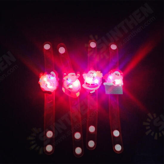 Christmas Gift Luminous Wrist Band Cartoon LED Flash Bracelet For Kids Presents Decoration Toys