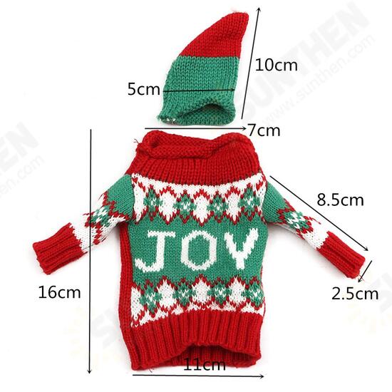 Christmas Knitted Sweater Lid Hat Wine Bottle Cover Wrap Bag Xmas Decoration