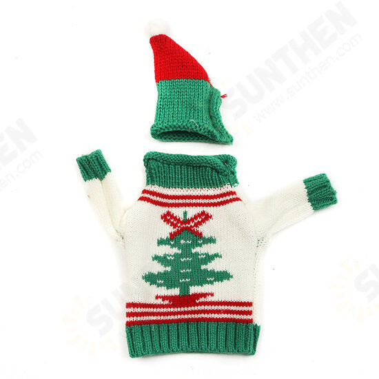 Christmas Knitted Sweater Lid Hat Wine Bottle Cover Wrap Bag Xmas Decoration