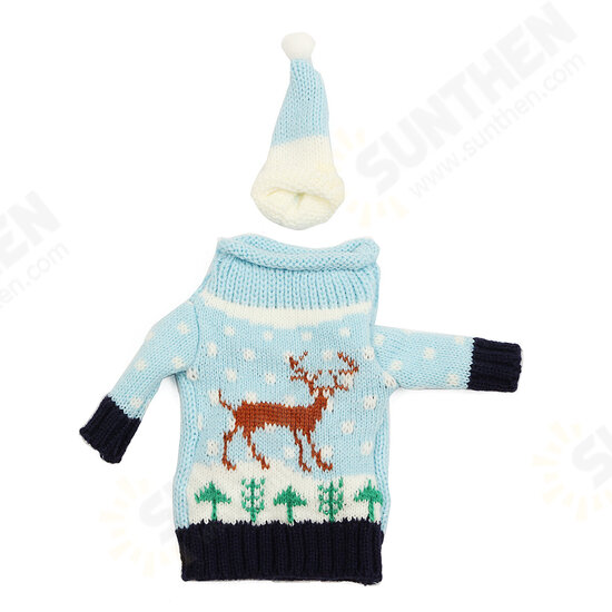 Christmas Knitted Sweater Lid Hat Wine Bottle Cover Wrap Bag Xmas Decoration