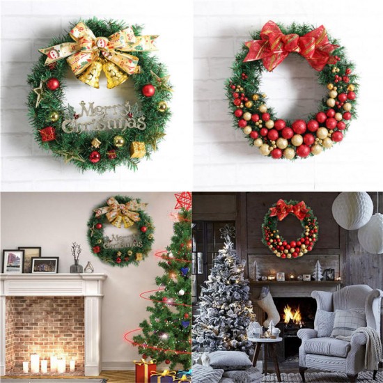 Christmas Party Home Decoration 30cm Wreath Rattan Pendant Toys For Kids Children Gift
