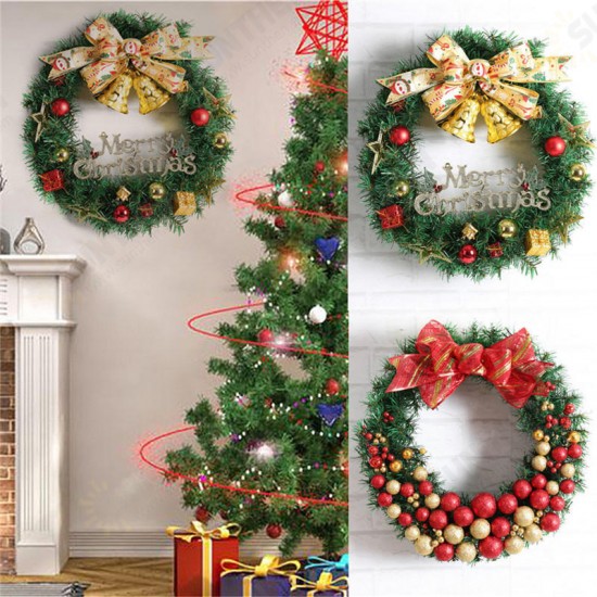 Christmas Party Home Decoration 30cm Wreath Rattan Pendant Toys For Kids Children Gift