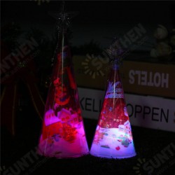 Christmas Party Home Decoration 3D Mini Colorful LED Light Lamp Tree For Kids Children Gift Toys