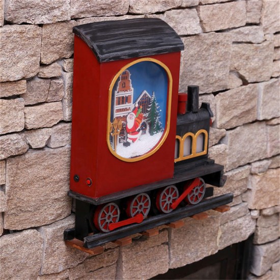 Christmas Party Home Decoration Hanging Snowfall Music Locomotive Toys For Kids Children Gift