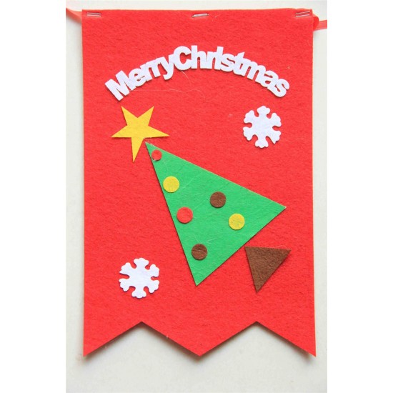 Christmas Party Home Decoration Multi-style Hanging Flags Ornament Toys For Kids Children Gift