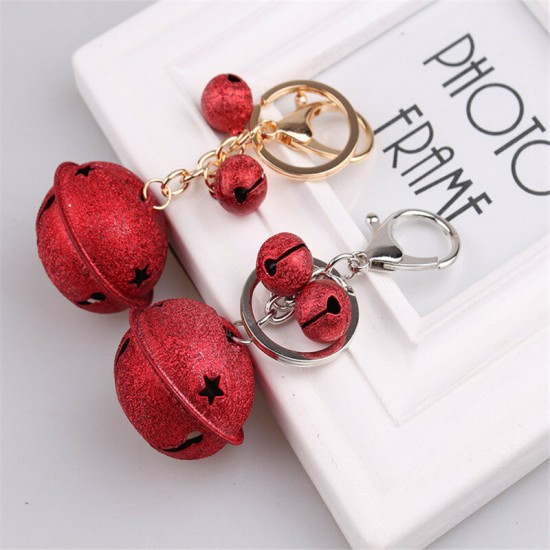 Christmas Party Home Decoration MultiColor Bells Pendant Keychain Toys For Kids Children Gift