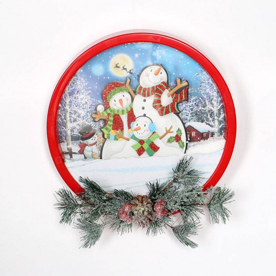 Christmas Party Home Decoration Snow Music Wreath Ornament Toys For Kids Children Gift