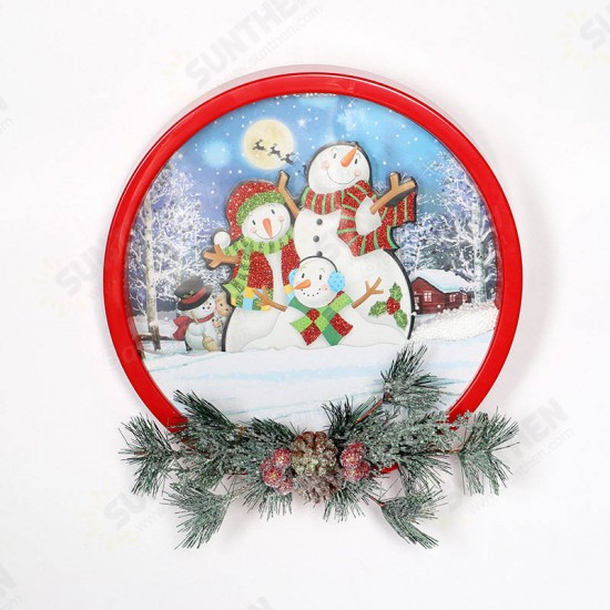 Christmas Party Home Decoration Snow Music Wreath Ornament Toys For Kids Children Gift Christmas Party Home Decoration Snow Music Wreath Ornament Toys For Kids Children Gift