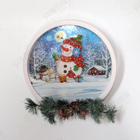 Christmas Party Home Decoration Snow Music Wreath Ornament Toys For Kids Children Gift Christmas Party Home Decoration Snow Music Wreath Ornament Toys For Kids Children Gift
