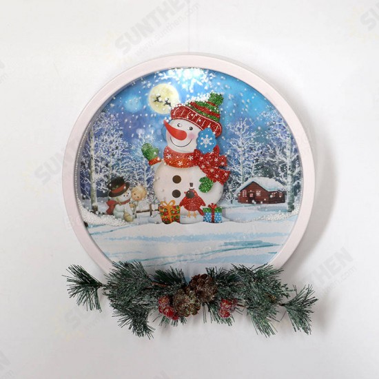 Christmas Party Home Decoration Snow Music Wreath Ornament Toys For Kids Children Gift