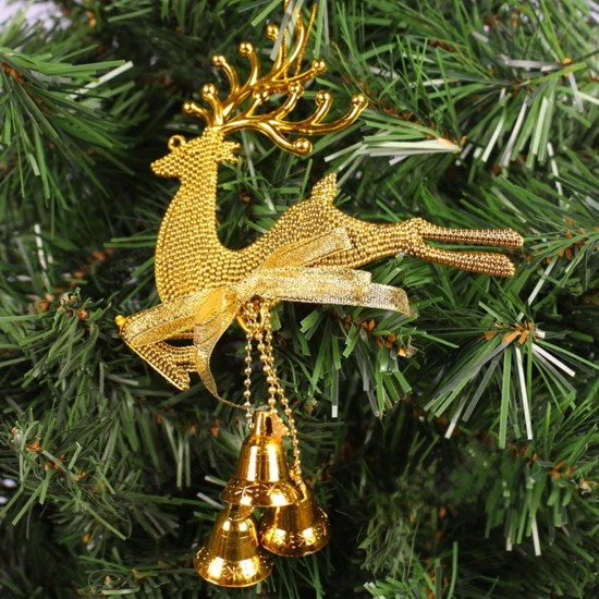 Christmas Tree Reindeer Elk Deer Bell Ornament Pendant Xmas Party Hanging Decor