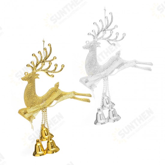 Christmas Tree Reindeer Elk Deer Bell Ornament Pendant Xmas Party Hanging Decor