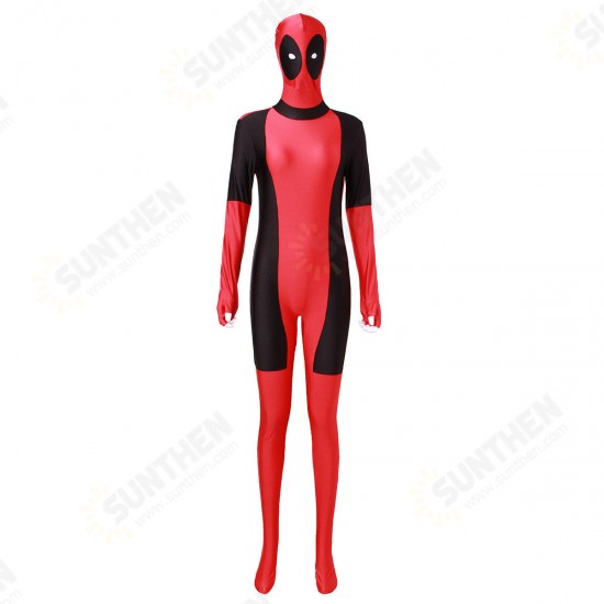 Cool Lady Costume Lycra Adult Women Red Fullbody Cosplay Birthday Suit