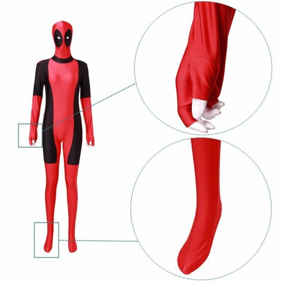 Cool Lady Costume Lycra Adult Women Red Fullbody Cosplay Birthday Suit