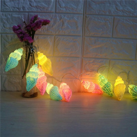 Crack Colorful Star Conch LED Light String Christmas Decoration
