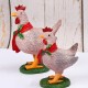 Creative 3D Light Up Chicken with Scarf Lawn Ornament with Led Lights Lump Scarf Rooster Resin Sculpture Corridor Christmas Courtyard Garden Decoration