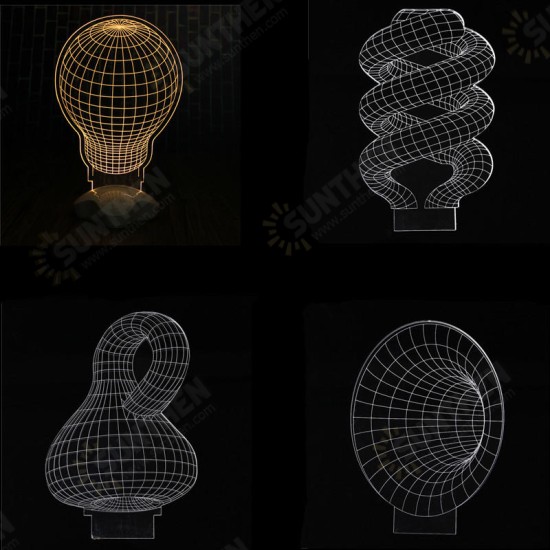 Creative Optical illusion 3D Light Office Home Decor Gift Luminous USB Led Light Desk Table Lamp