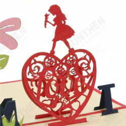 Creative Red Paper Carving 3D Card ThanksGiving Day Gift For Families Toys Creative Red Paper Carving 3D Card ThanksGiving Day Gift For Families Toys