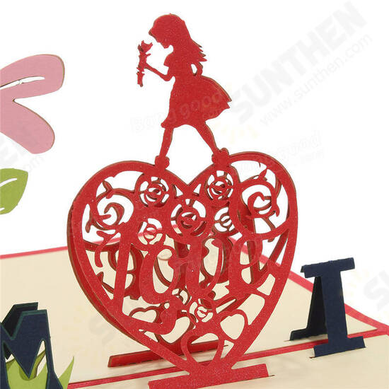 Creative Red Paper Carving 3D Card ThanksGiving Day Gift For Families Toys Creative Red Paper Carving 3D Card ThanksGiving Day Gift For Families Toys