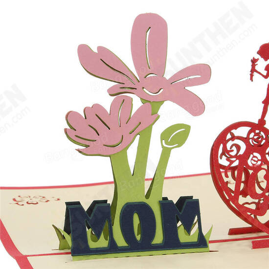 Creative Red Paper Carving 3D Card ThanksGiving Day Gift For Families Toys Creative Red Paper Carving 3D Card ThanksGiving Day Gift For Families Toys