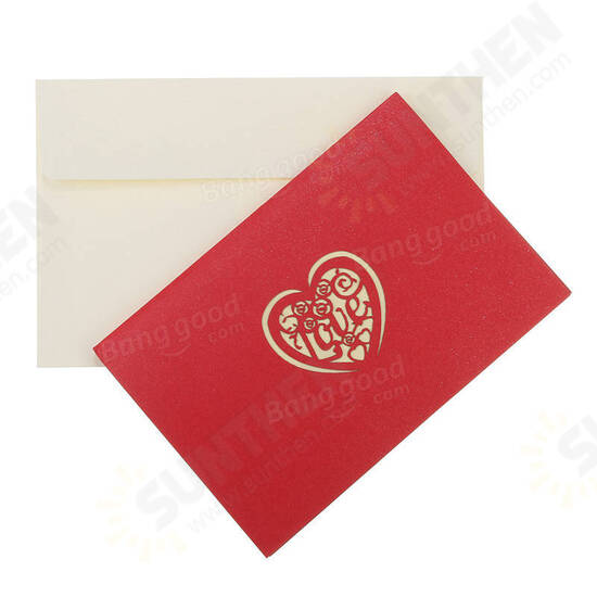 Creative Red Paper Carving 3D Card ThanksGiving Day Gift For Families Toys Creative Red Paper Carving 3D Card ThanksGiving Day Gift For Families Toys