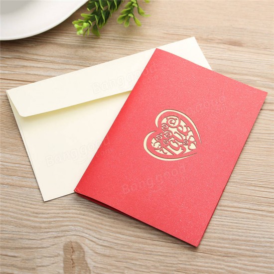 Creative Red Paper Carving 3D Card ThanksGiving Day Gift For Families Toys
