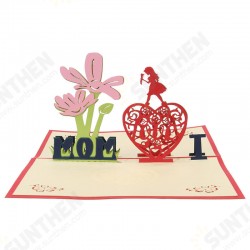 Creative Red Paper Carving 3D Card ThanksGiving Day Gift For Families Toys Creative Red Paper Carving 3D Card ThanksGiving Day Gift For Families Toys