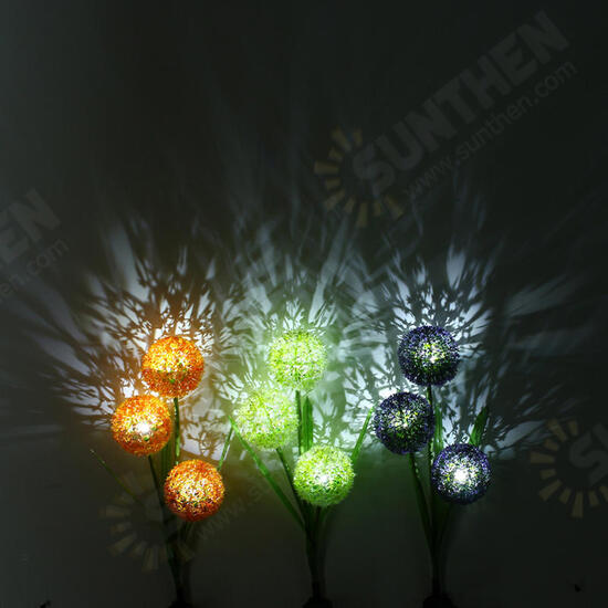 Dandelion LED Optical Fiber Solar Power Outdoor Light Lamp