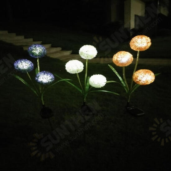 Dandelion LED Optical Fiber Solar Power Outdoor Light Lamp