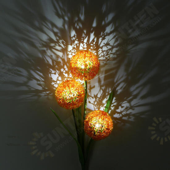 Dandelion LED Optical Fiber Solar Power Outdoor Light Lamp