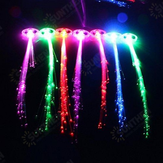 Flash LED Hair Braid 40CM Decorative Valentines Gift Party Light-Up Optic Fiber Extension Barrette