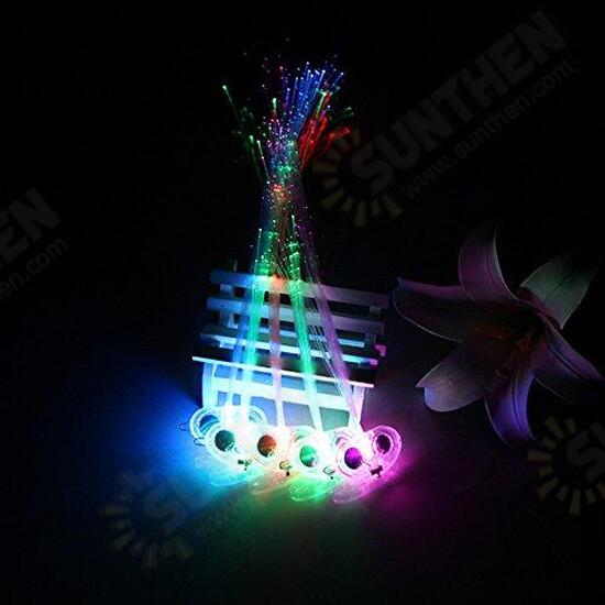 Flash LED Hair Braid 40CM Decorative Valentines Gift Party Light-Up Optic Fiber Extension Barrette