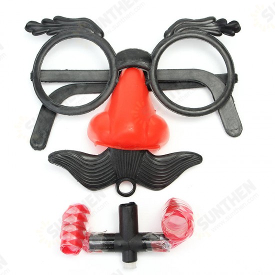 Funny Glasses With Big Nose And Mustache Clown Toys