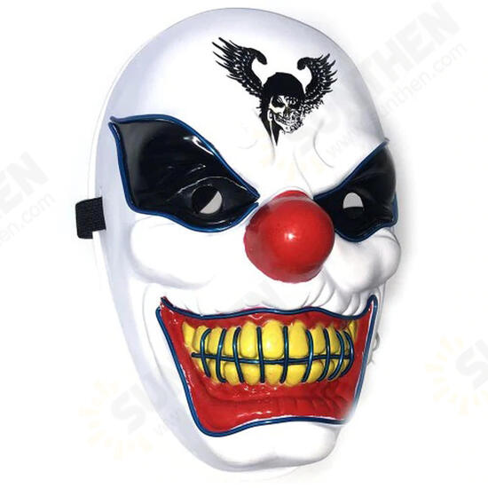 Halloween Clown LED Glow Mask Festival Supplies Props Scary El Lighting Mask for Decoration