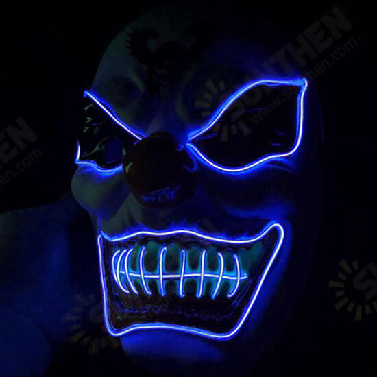 Halloween Clown LED Glow Mask Festival Supplies Props Scary El Lighting Mask for Decoration