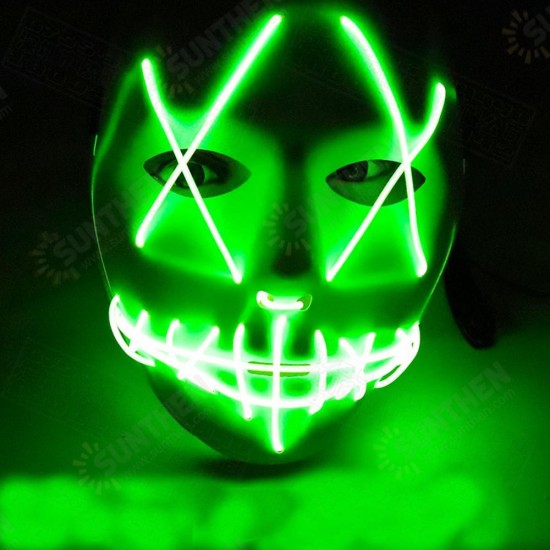 Halloween Ghost Slit Pleasure Luminous Light EL Line Mask Fashion Mask Clothing Mask Party