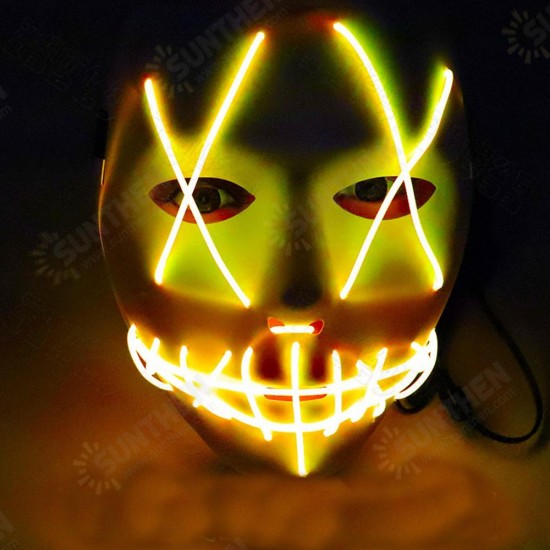 Halloween Ghost Slit Pleasure Luminous Light EL Line Mask Fashion Mask Clothing Mask Party