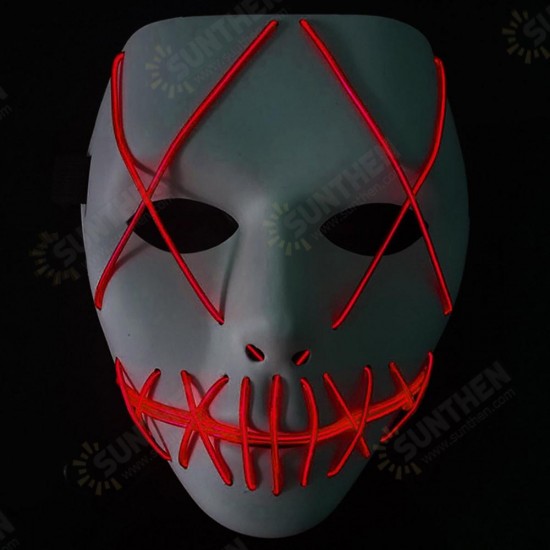 Halloween Ghost Slit Pleasure Luminous Light EL Line Mask Fashion Mask Clothing Mask Party