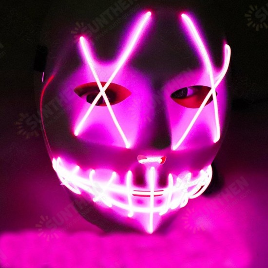 Halloween Ghost Slit Pleasure Luminous Light EL Line Mask Fashion Mask Clothing Mask Party